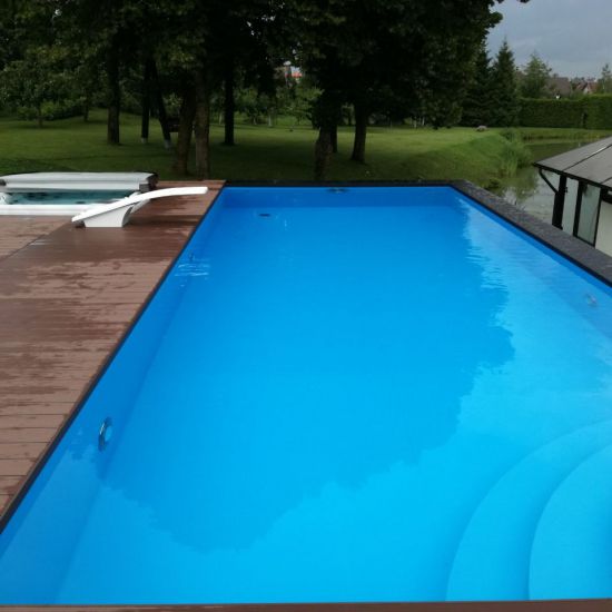 5x10m betong basseng med dykkesone, Covrex lamelltrekk